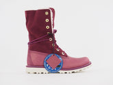 Girls Timberland 6 Inch A18HY Rose Pink Leather Shoes Lace Up Shearling Boots